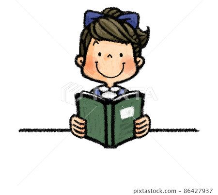 A girl reading a book A girl reading a book 86427937