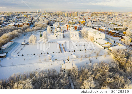 View of Spaso-Preobrazhensky monastery winter in Murom. View of Spaso-Preobrazhensky monastery winter in Murom. 86429219