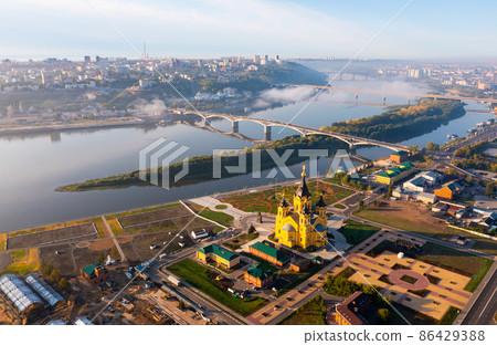 Aerial photo of Alexander Nevsky Cathedral in Nizhny Novgorod Aerial photo of Alexander Nevsky Cathedral in Nizhny Novgorod 86429388