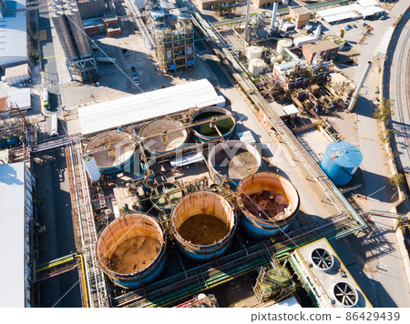 Top view of the chemical plant and the surrounding area 86429439
