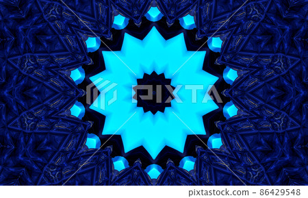 lower gzhel deco round mandala design decorative elements indigo, blue line and white area for coloring. shadow around of mandala and color background. arab, islam, indian, chinese yoga illustration 86429548