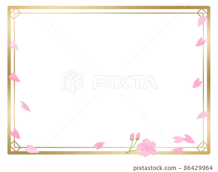 櫻花飄揚的金框 86429964