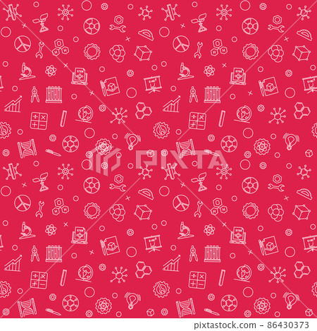 STEM minimal seamless background - vector concept pattern STEM minimal seamless background - vector concept pattern 86430373