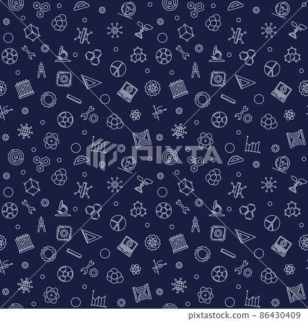 STEM - Science, Technology, Engineering and Math vector seamless pattern 86430409