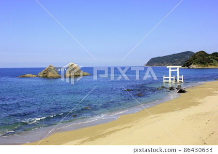 糸島｜二見浦｜白鳥居｜大海｜日落｜自然｜岩石 86430633