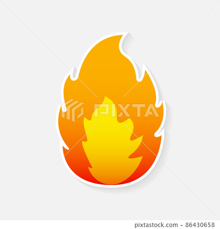 Cartoon banner with fire sticker for web...-插圖素材 [86430658] - PIXTA圖庫