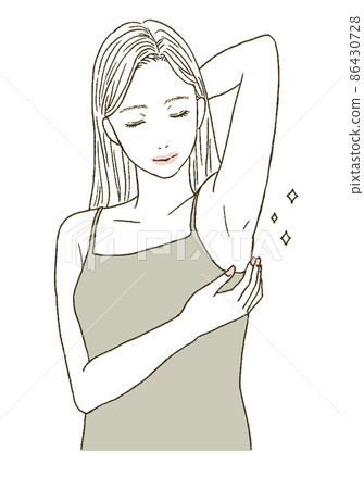 Beauty illustration of a woman who has hair loss Beauty illustration of a woman who has hair loss 86430728
