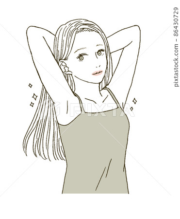 Beauty illustration of a woman who has hair loss Beauty illustration of a woman who has hair loss 86430729