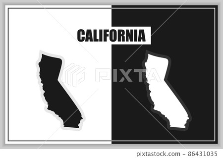 Flat style map of State of California, USA. California outline. Vector illustration Flat style map of State of California, USA. California outline. Vector illustration 86431035