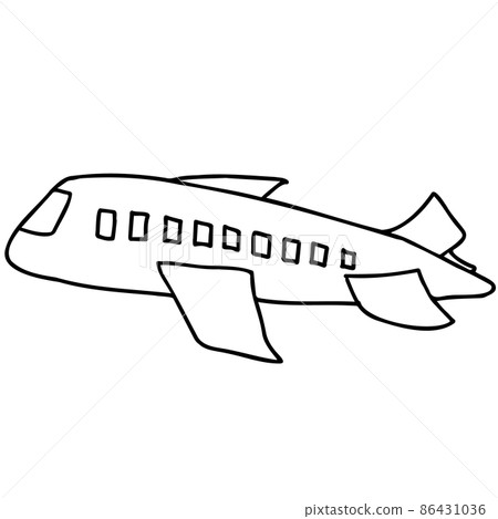 飛機的線條藝術插圖 86431036