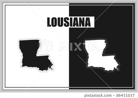 Flat style map of State of Lousiana, USA. Lousiana outline. Vector illustration 86431037