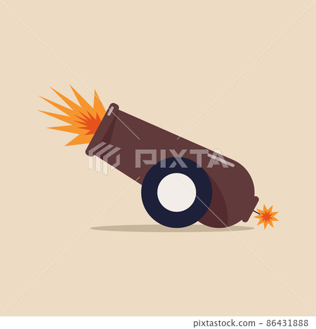Cannon in flat style 86431888