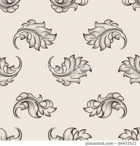 Engraved floral pattern Engraved floral pattern 86433521