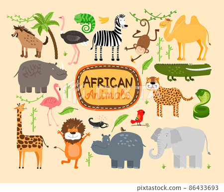 Vector african animals 86433693