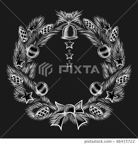 Attractive Chalkboard Christmas Wreath Design 86433722