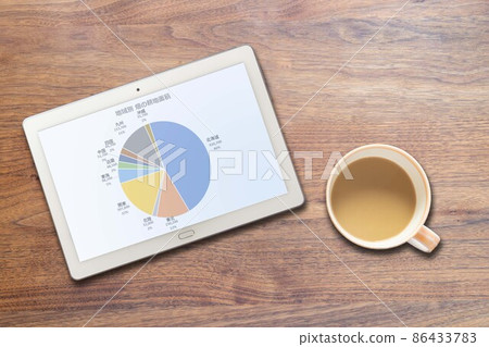 Agricultural land area graph by region of Japanese fields (tablet coffee) Agricultural land area graph by region of Japanese fields (tablet coffee) 86433783