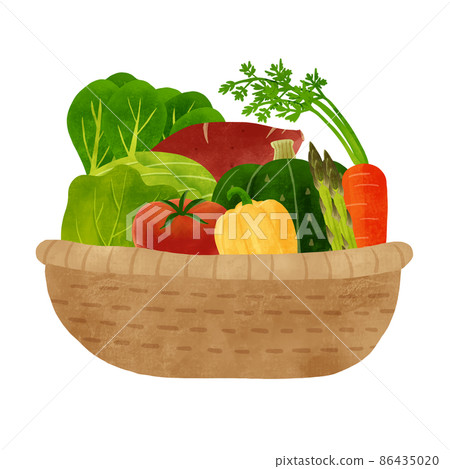 Hand-drawn illustration of vegetables full of... - Stock Illustration ...