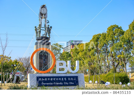 Obu City Obu Station West Exit Rotary Scenery 86435133