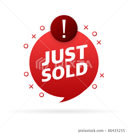 Just sold red label on white background. Vector illustration Just sold red label on white background. Vector illustration 86435255