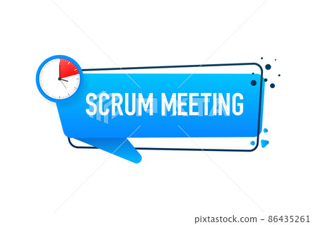 Flat icon with scrum meeting. Project development illustration. Vector icon 86435261