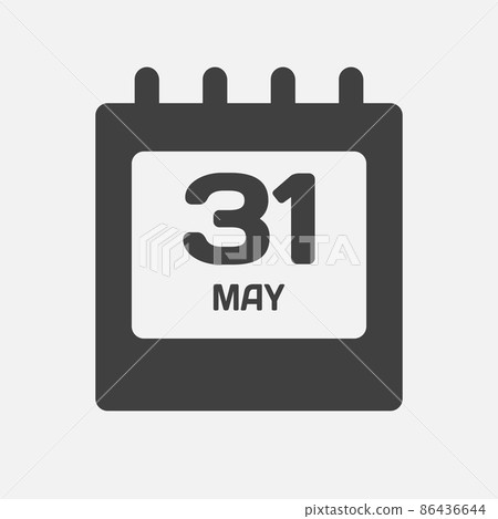 Icon day date 31 May, template calendar page Icon day date 31 May, template calendar page 86436644