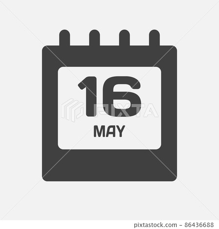 Icon day date 16 May, template calendar page Icon day date 16 May, template calendar page 86436688