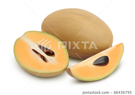 Sapodilla isolated on white background with clipping path and full depth of field Sapodilla isolated on white background with clipping path and full depth of field 86436795