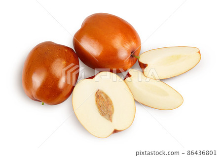 jujube or chinese date isolated on white background with clipping path. Top view. Flat lay 86436801