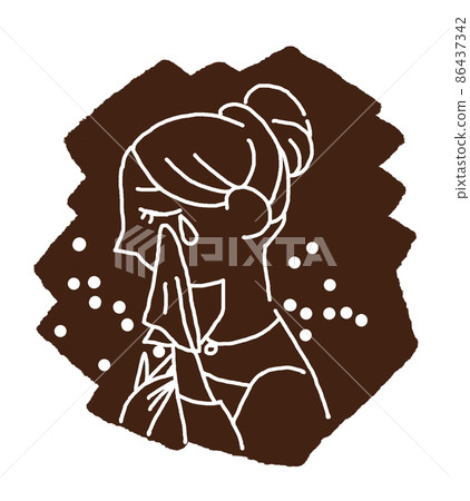 A woman in mourning when she is sad A woman in mourning when she is sad 86437342