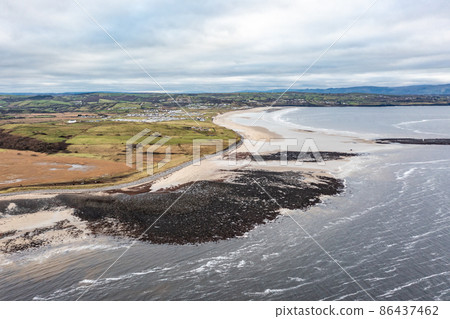 Aerial view of Golf site in Ireland 86437462
