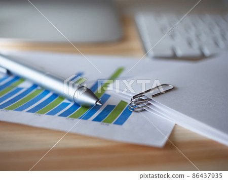Business image of graphs and documents Business image of graphs and documents 86437935