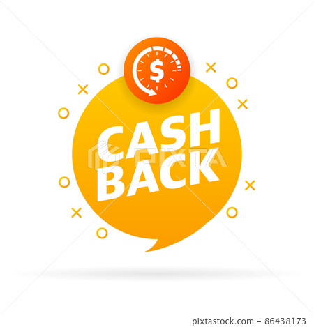 Cashback concept logo. Cash back green banner on white background Cashback concept logo. Cash back green banner on white background 86438173