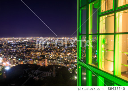 Night view of Nagoya Station from Higashiyama Sky Tower in Nagoya City 86438340