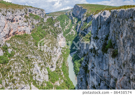 Summer view of Verdon gorge. Provence. France. Summer view of Verdon gorge. Provence. France. 86438574
