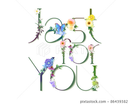Green Flower Letter Message-Just for You 1 86439382