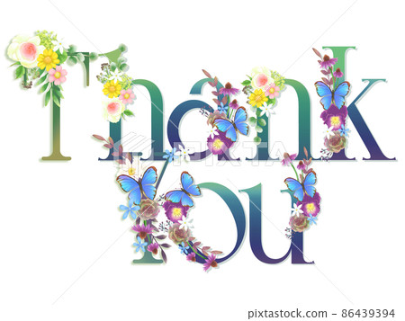 Blue Flower Letter Message-Thank You 3 86439394