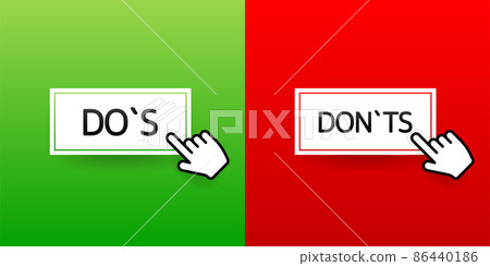 Check marks ui button with dos and donts. Flat simple style trend modern red and green checkmark 86440186