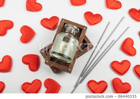 Valentine day white wood background Valentine day white wood background 86440335