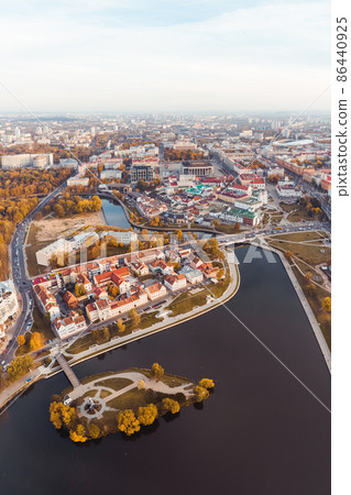 Vertical aerial panorama of Minsk center 86440925