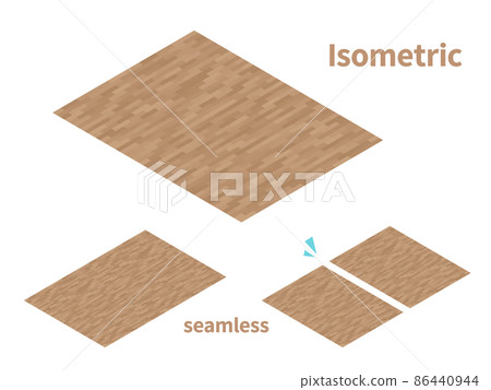 Illustration material of wooden floor_isometric_seamless Illustration material of wooden floor_isometric_seamless 86440944