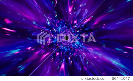Burning Purple and Blue Colored Neon Dimensional Energy Burst out Effect 86441047