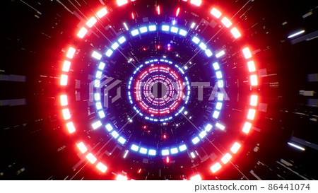 Glow Red and Blue Circle Light Sci fi Portal 86441074