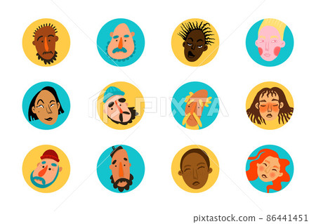 People avatar set. Different men and women characters collection People avatar set. Different men and women characters collection 86441451