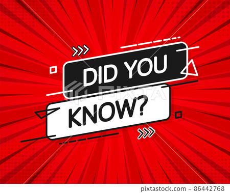 Did you know flat banner in pop style on red background. Vector illustration Did you know flat banner in pop style on red background. Vector illustration 86442768