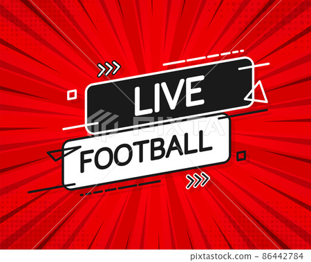 Live Football streaming Icon, Badge, Button for broadcasting or online football stream. Vector in material, flat, design style Live Football streaming Icon, Badge, Button for broadcasting or online football stream. Vector in material, flat, design style 86442784