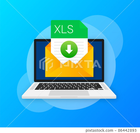 XLS file icon. Spreadsheet document type. Modern flat design graphic illustration. Vector XLS icon XLS file icon. Spreadsheet document type. Modern flat design graphic illustration. Vector XLS icon 86442893