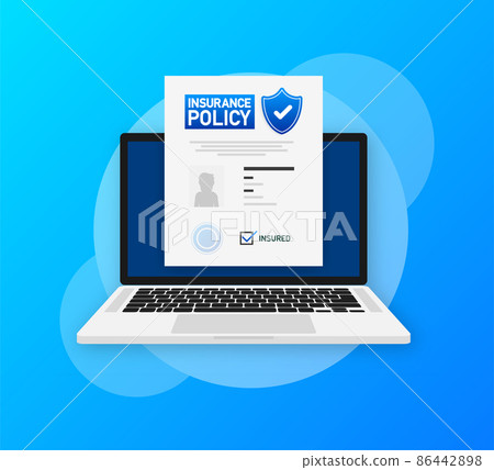 Insurance policy icon. Digital background. Isometric vector illustration Insurance policy icon. Digital background. Isometric vector illustration 86442898