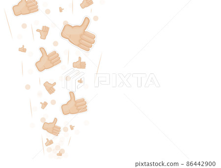 Flat like sticker. Thumb up like icon. Flat cartoon vector illustration 86442900