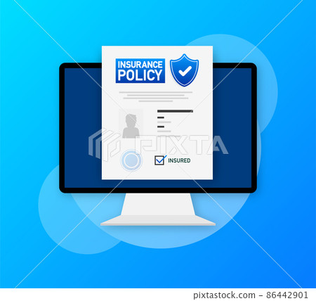 Insurance policy icon. Digital background. Isometric vector illustration Insurance policy icon. Digital background. Isometric vector illustration 86442901