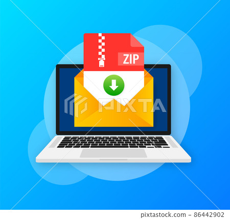 Zip file. Icon for web background design. Email sign. Technology vector illustration. Technology background Zip file. Icon for web background design. Email sign. Technology vector illustration. Technology background 86442902